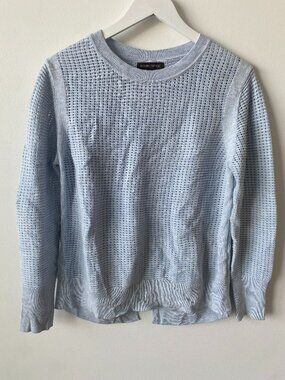 Banana Republic Light Blue Open Knit Sweater | Crewneck Pullover